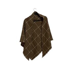John Meyer Vintage Wool Shawl Wrap Cape Plaid